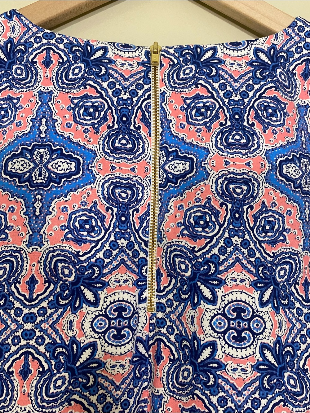Tabitha Webb Sleeveless Paisley Shift Dress with Pockets Blue Pink Size 6 - Picture 4 of 15